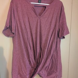 SHEIN Mauve Short Sleeve Twist Tee